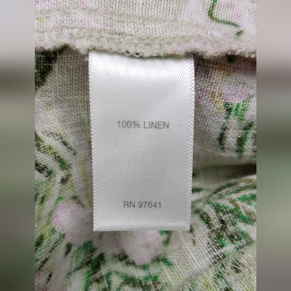 J. Jill Love Linen Orchid Spring Cropped Pants Floral XLP Beachy Resort Vacation